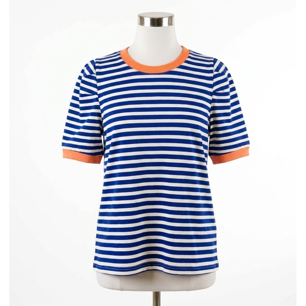 NEW ENTRO breezy stripe tee in blue